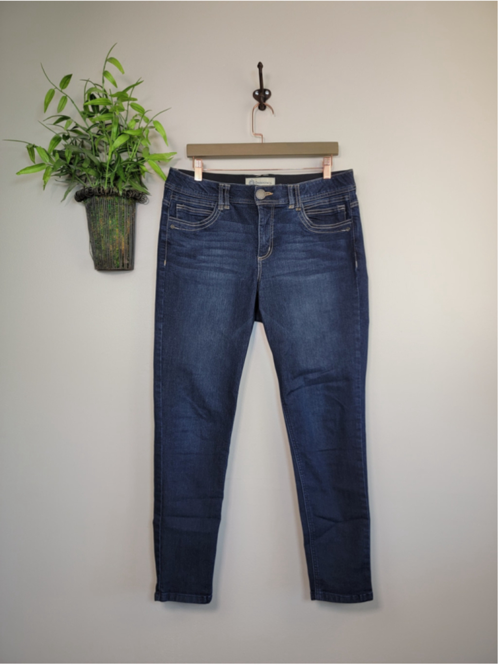 Democracy 12 Skinny Dark Blue Jeans Slimming Ab Technology Stretch High Rise 31